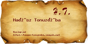 Haász Tonuzóba névjegykártya